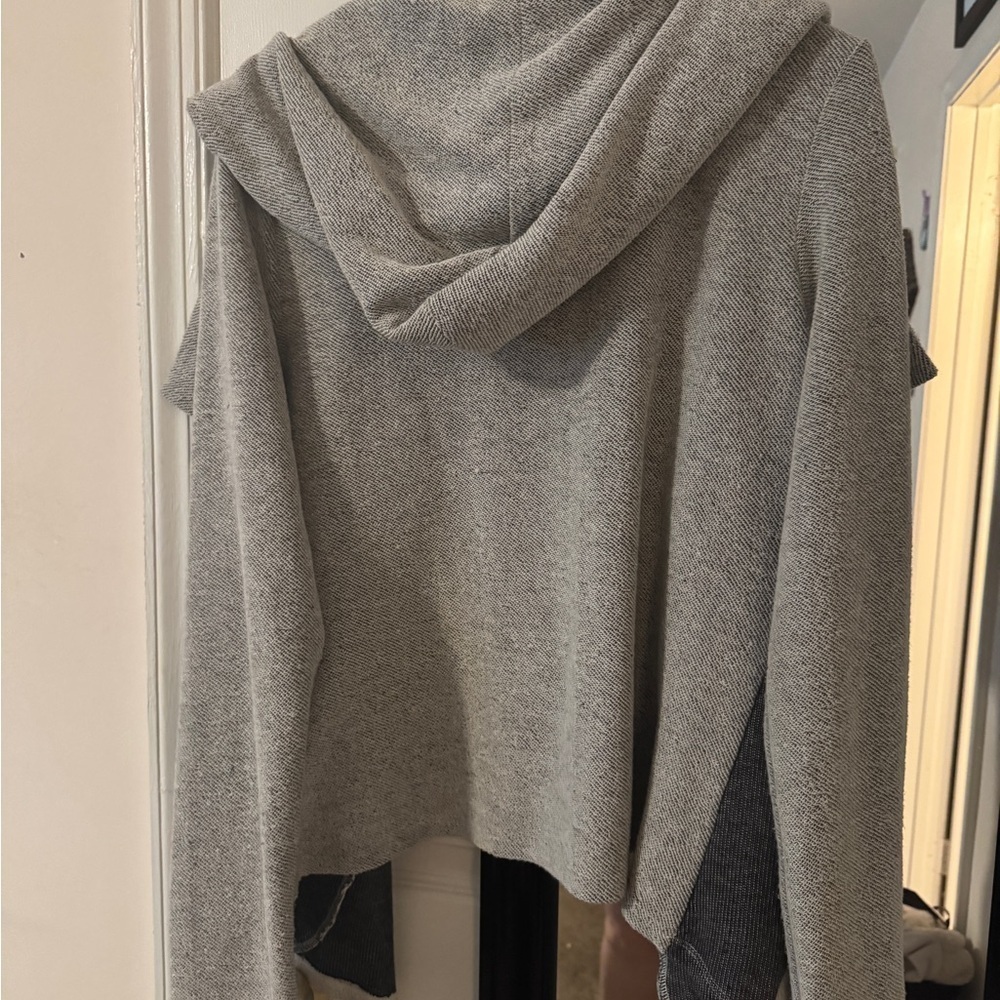 Pixley XL Gray and Black hooded Front Cardigan - Picture 3 of 4